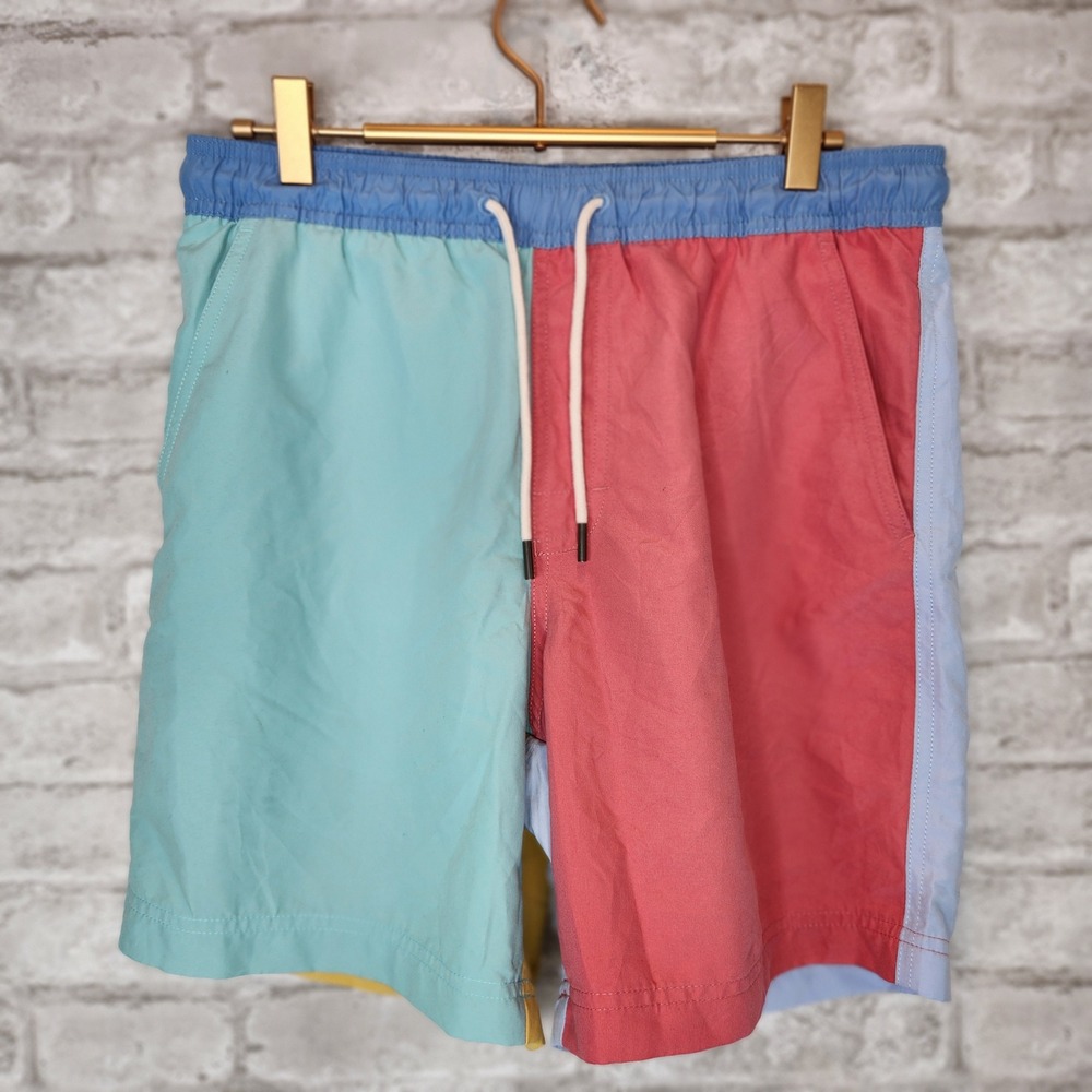 American Eagle Swim Trunks Pastel Colorblock Beach Summer Size S